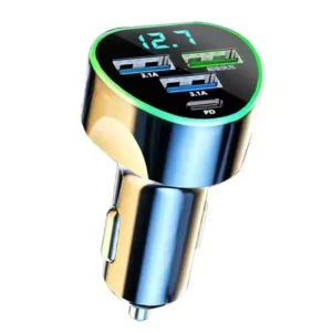 Super Fast USB-C Car Charger with LED Voltage Display for iPhone & Android