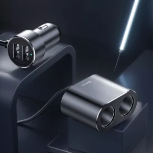 95W Dual USB & Cigarette Lighter Car Charger Adapter for Dash Cam & Phones