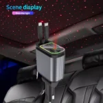 4-in-1 Retractable Car Charger with Starlight Roof, 100W USB-C Fast Charging 10 56044 20ef49