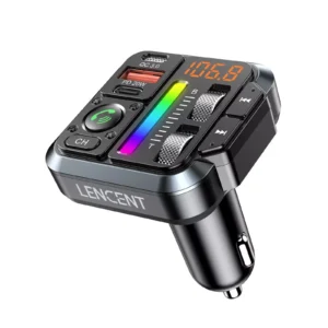 Bluetooth 5.3 FM Transmitter with Hi-Fi Sound & 38W Fast Charging
