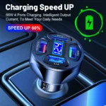 4-Port 66W Fast Charging Car USB Charger Adapter – QC3.0 Compatible for iPhone, Samsung, Huawei, Xiaomi 4 56388 36e0e6