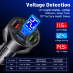 4-Port 66W Fast Charging Car USB Charger Adapter – QC3.0 Compatible for iPhone, Samsung, Huawei, Xiaomi 6 56388 cf9d7c