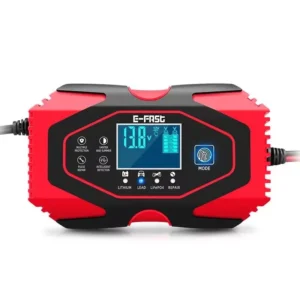 12V 6A Smart Pulse Repair Battery Charger with LCD Display for Cars & Motorcycles