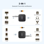 Bluetooth 5.2 Receiver Transmitter 2-in-1 Adapter with 3.5mm AUX for TV, Car, Gym 4 56679 2b0f95