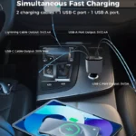 120W Retractable 4-in-1 Fast Car Charger with Dual USB & Cables 4 57370 2a1dea