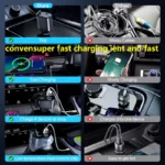 120W Retractable 4-in-1 Fast Car Charger with Dual USB & Cables 9 57370 3bc5a9