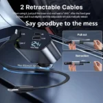 120W Retractable 4-in-1 Fast Car Charger with Dual USB & Cables 6 57370 bc9120
