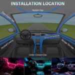 RGB LED Car Interior Ambient Light Kit 6 57390 a003de