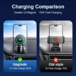 Magnetic Car Phone Holder 15W Fast Wireless Charger 7 57463 82c521