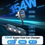 154W 9-in-1 Car Charger Adapter with 3 Sockets, 6 USB Ports, Fast Charging 6 57492 f69b88