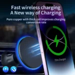 15W Strong Magnetic Car Wireless Charger with RGB Light for iPhone Car Phone Holder Air Vent Stand Fast Charging Dock Station 4 57854 cb6ae9