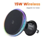 15W Strong Magnetic Car Wireless Charger with RGB Light for iPhone Car Phone Holder Air Vent Stand Fast Charging Dock Station 9 57854 d6f0d1