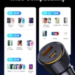 48W USB C Car Charger with 30W PD and 18W QC 3.0 for iPhone 15/14/13 and Samsung Galaxy S24 Ultra 8 60679 a24e94