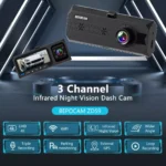 3 Lens Wi-Fi Dash Camera with Infrared Night Vision – 4K + 1080P 4 61208 4d693a
