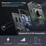 Bluetooth 5.3 FM Transmitter with Adjustable Treble & Bass 4 61273 240e28