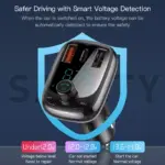 Bluetooth 5.0 FM Transmitter & Fast Car Charger with Multi-Device Support 9 61667 57528b