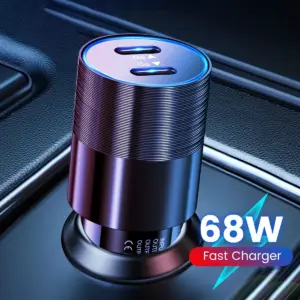 68W Dual USB Type C Car Charger