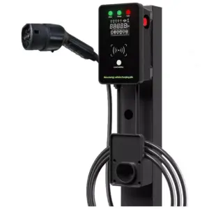 High-Speed Type 2 Electric Car Charger Station, 32A 7KW, LED Display, Safety Features, Waterproof, Universal Compatibility
