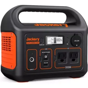 Portable Power Station 300W - Solar-Powered, 293Wh Backup Battery with Pure Sine Wave AC Outlet