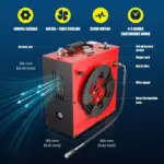 High-Pressure Portable PCP Air Compressor with Water and Fans Cooling - 5800Psi/40Mpa, 350W Motor, Auto Stop 6 62861 0e4299